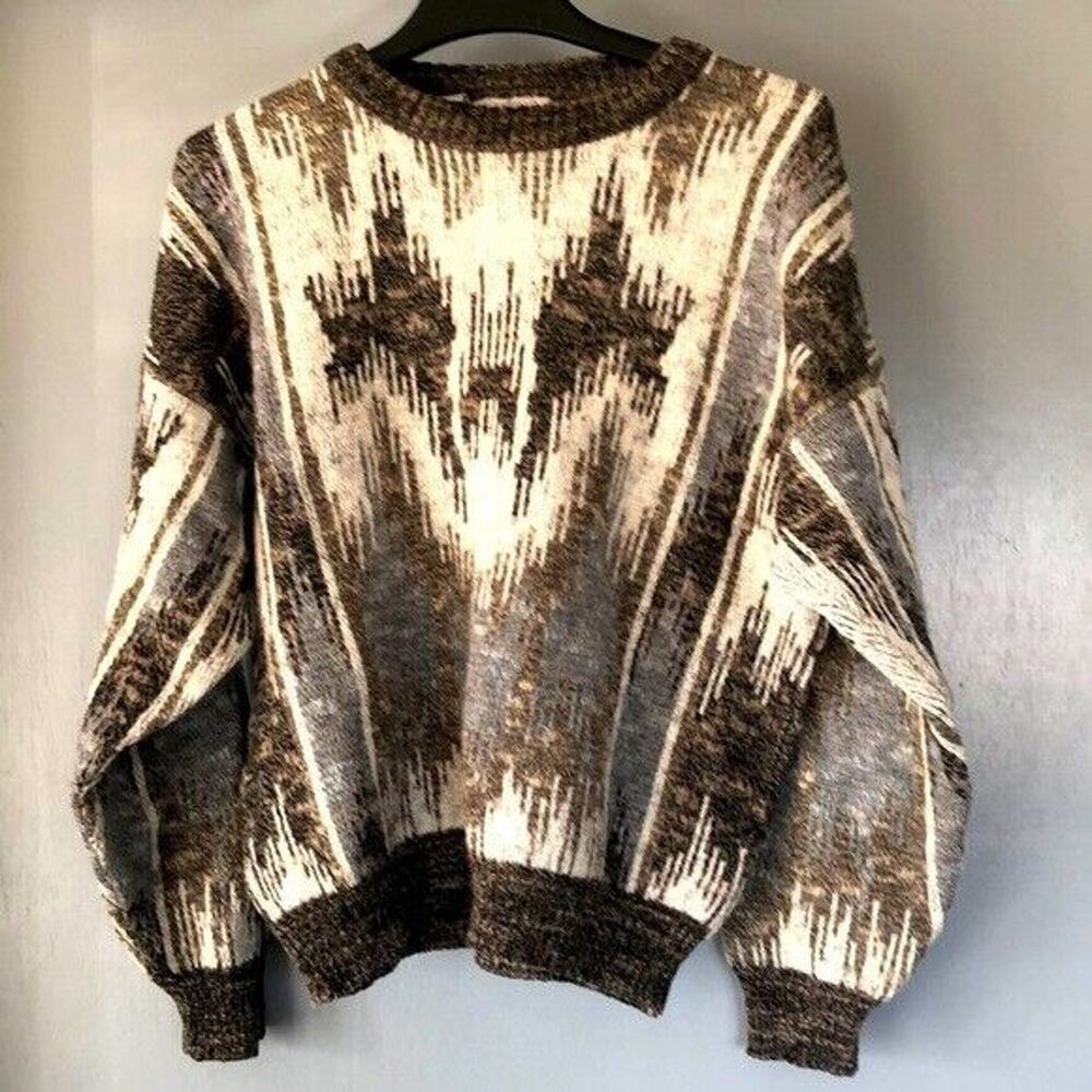 Vintage 80s Cambio Italia Made In Italy Wool Wool Blend Acrylic Sweater Size L